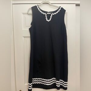 Talbots Black and White Sleeveless Dress